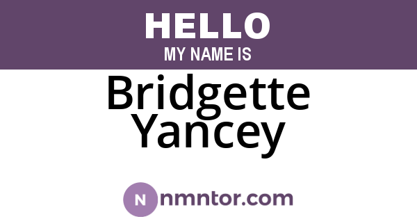 Bridgette Yancey