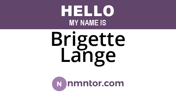 Brigette Lange