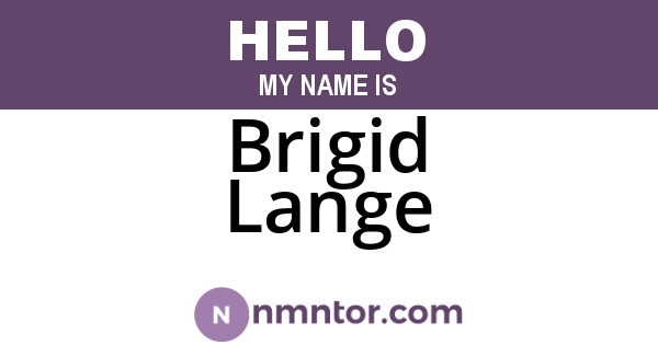 Brigid Lange