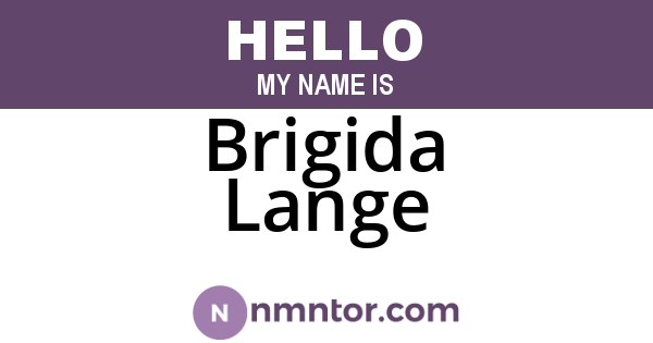 Brigida Lange
