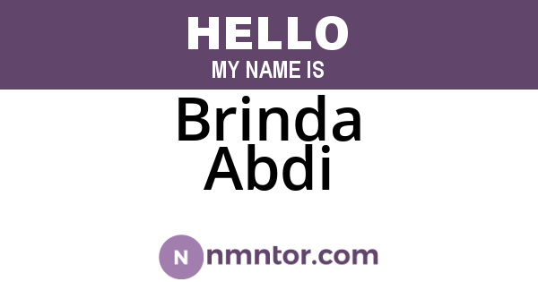 Brinda Abdi