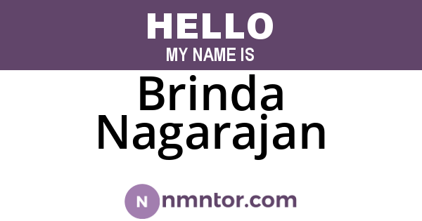 Brinda Nagarajan
