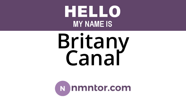 Britany Canal