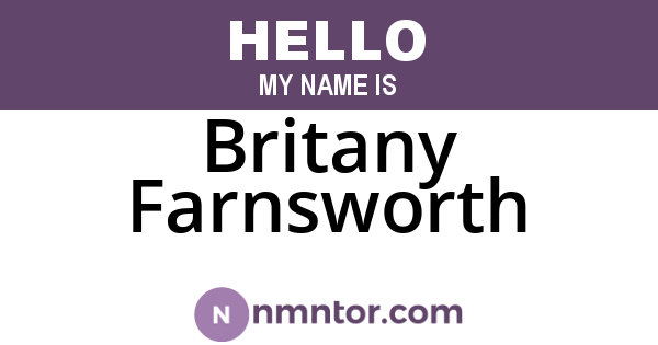 Britany Farnsworth