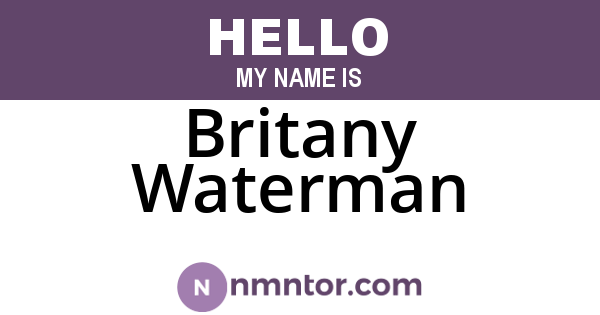 Britany Waterman