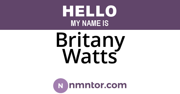Britany Watts