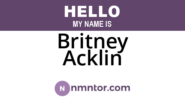 Britney Acklin
