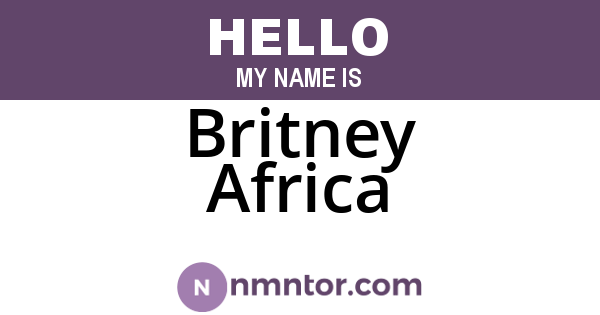 Britney Africa