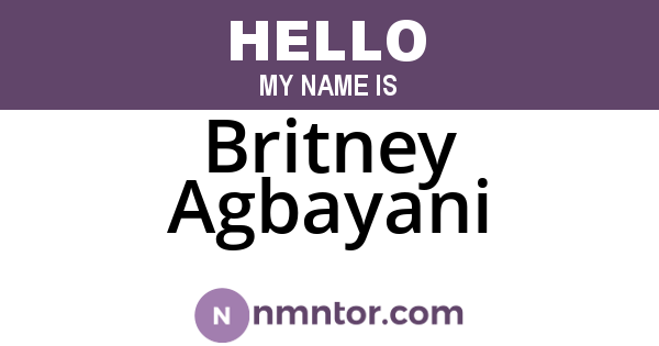 Britney Agbayani