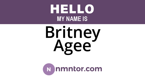 Britney Agee