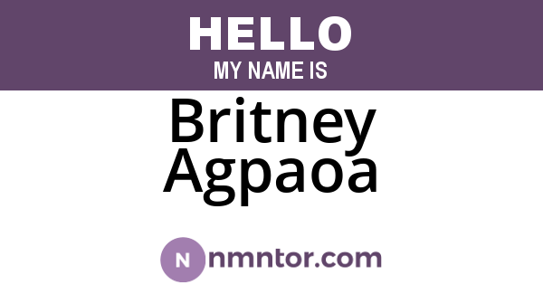 Britney Agpaoa