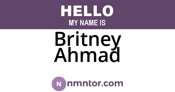 Britney Ahmad