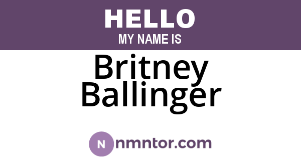 Britney Ballinger