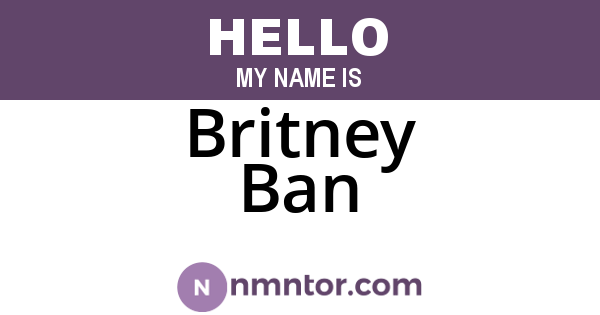 Britney Ban