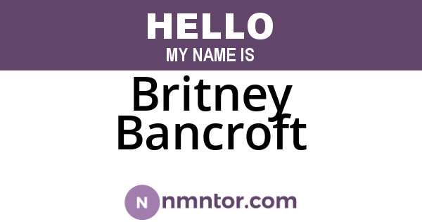 Britney Bancroft