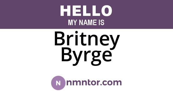 Britney Byrge
