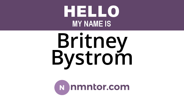 Britney Bystrom
