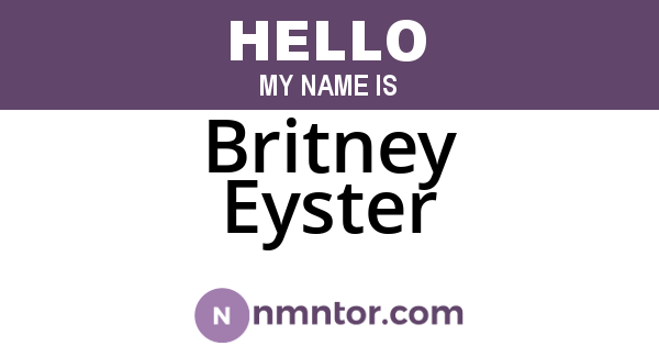 Britney Eyster
