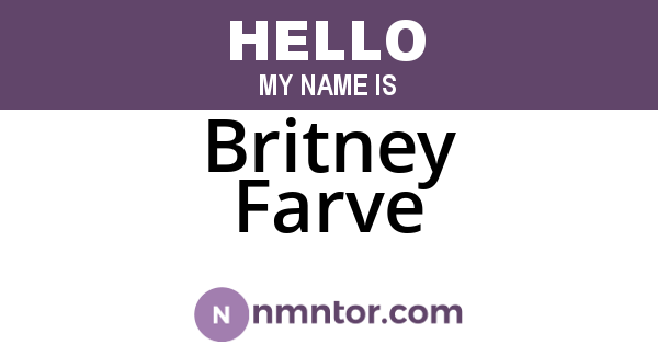 Britney Farve