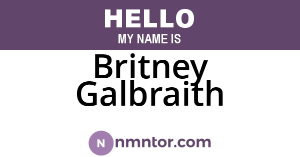 Britney Galbraith