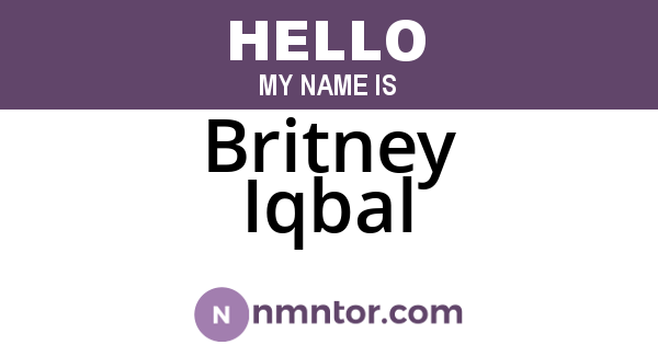 Britney Iqbal