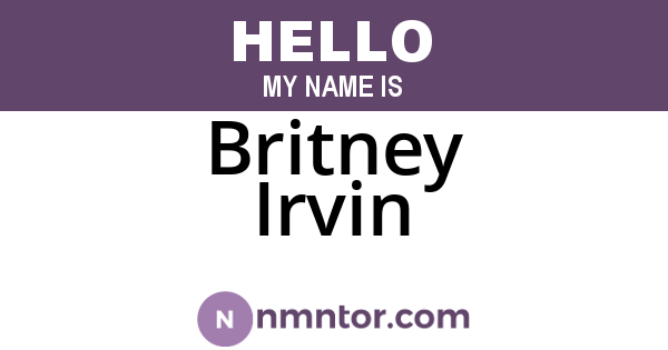 Britney Irvin