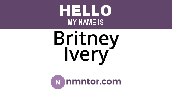 Britney Ivery