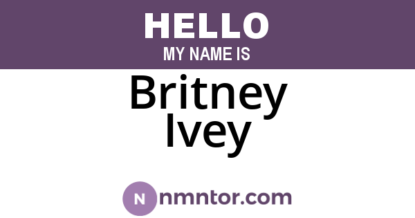 Britney Ivey