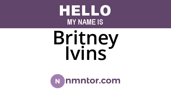 Britney Ivins