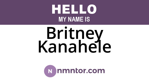 Britney Kanahele