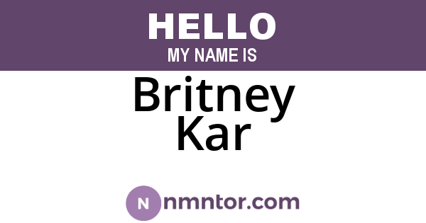 Britney Kar