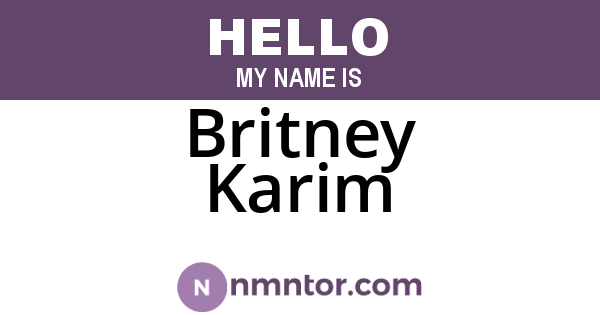 Britney Karim