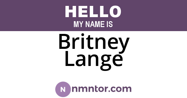Britney Lange