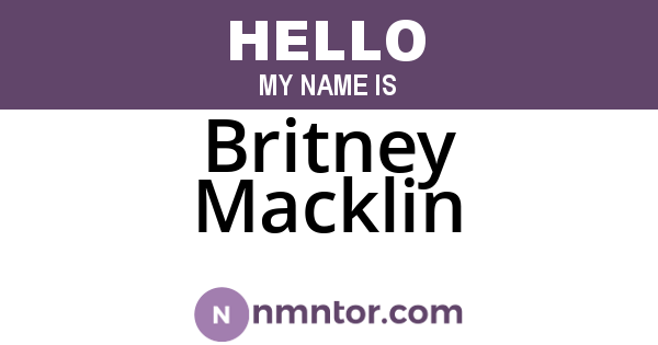 Britney Macklin