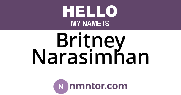 Britney Narasimhan
