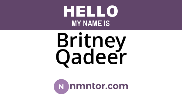 Britney Qadeer