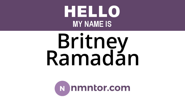 Britney Ramadan