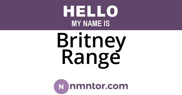 Britney Range