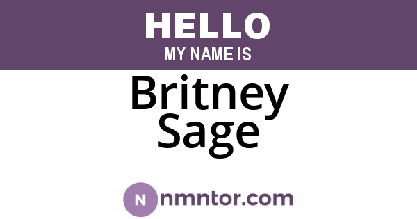 Britney Sage