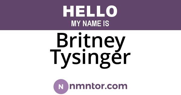 Britney Tysinger