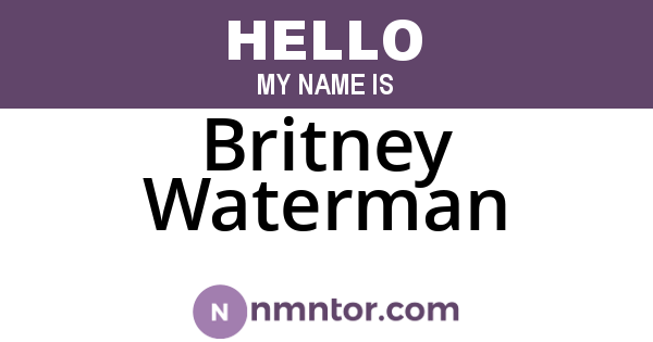 Britney Waterman