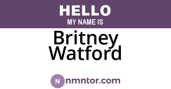 Britney Watford