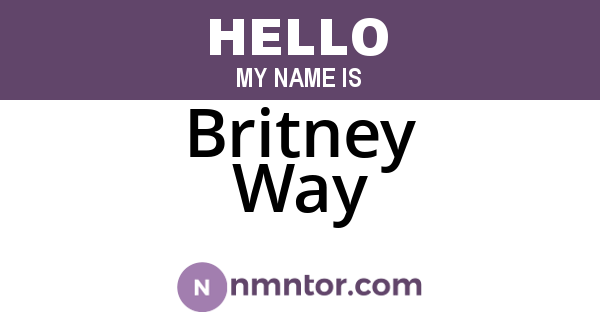 Britney Way
