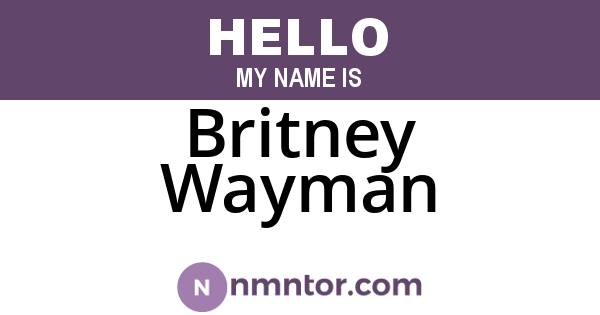 Britney Wayman