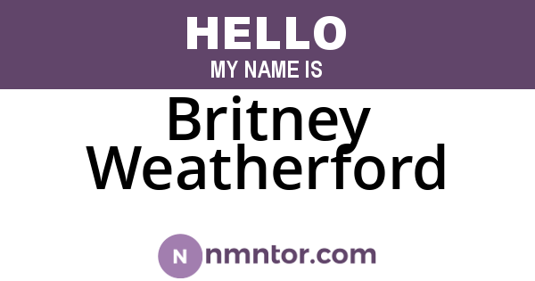 Britney Weatherford