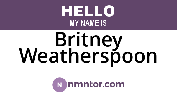 Britney Weatherspoon