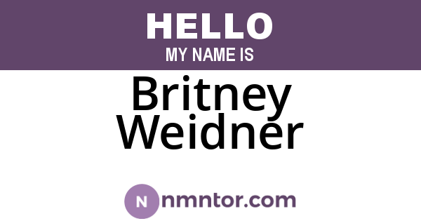 Britney Weidner