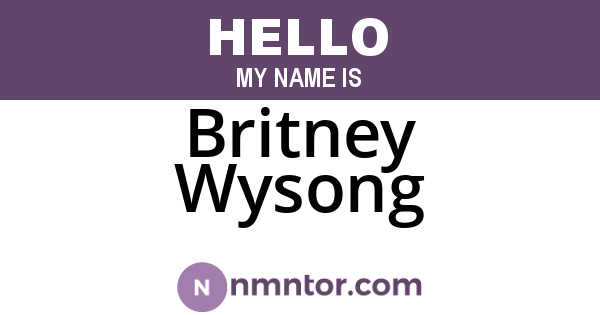 Britney Wysong