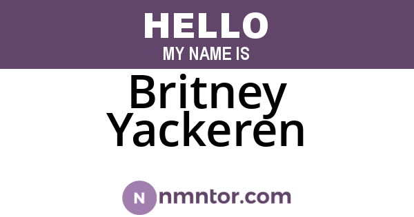 Britney Yackeren