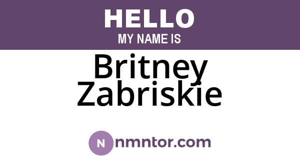 Britney Zabriskie